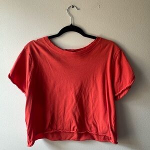 We the Free Red Cropped Tee